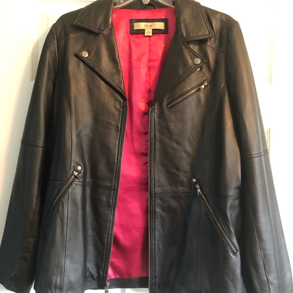 Ladies Leather Moto Jacket